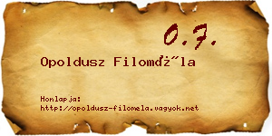 Opoldusz Filoméla névjegykártya
